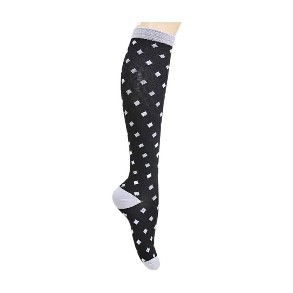 Knee High Socks With Small Square Pattern Size L/XL